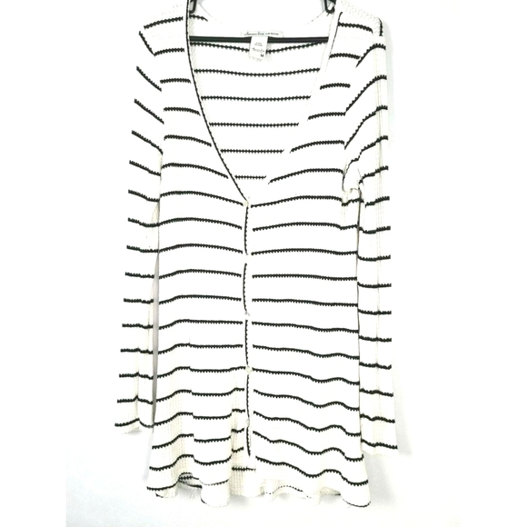 AMERICAN Rag Womens Stripe Thermal Cardigan Medium - Picture 1 of 5
